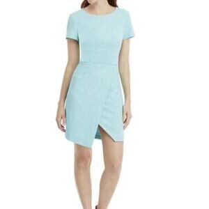 Muse Cap Sleeve Sheath Dress Women's 12 Aqua Seafoam Green Lined NWOT